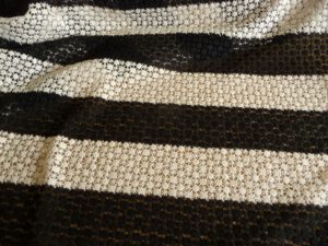 Baumwollstoff Spitze, Baumwolle, schwarz, weiß, gestreift