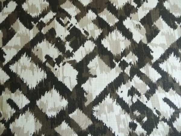Leinen, Ethnomuster, beige, braun, schwarz