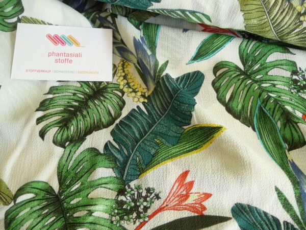 Polyester, Palmen, Blüten, Blätter,