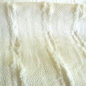 Baumwollstoff 68 %, geo Muster, Fransen